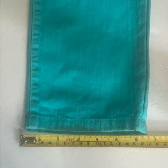 Trina Turk Suki Slim Turquoise Jeans Size 10 Ankle Flattering - Picture 11 of 12